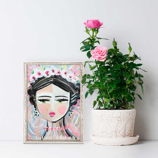 She Is Fierce - Pink Lady Mini Framed Canvas
