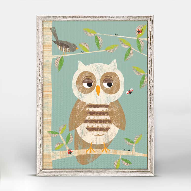 Owl in the Woods Mini Framed Canvas - GreenBox Art