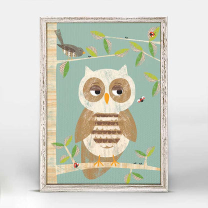 Owl in the Woods Mini Framed Canvas