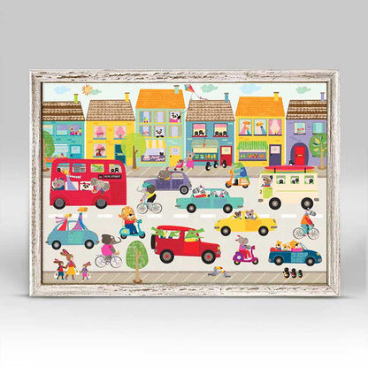 Fun Street Frenzy Mini Framed Canvas