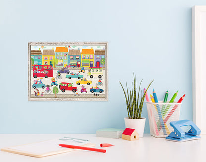 Fun Street Frenzy Mini Framed Canvas