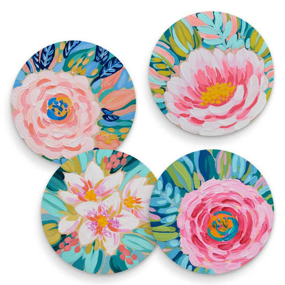 Blooming Flower Garden - Set of 4 Coaster Set - GreenBox Art