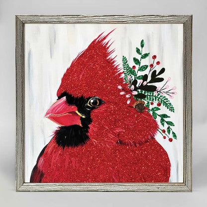 Holiday - Flora & Fauna - Merry Embellished Mini Framed Canvas