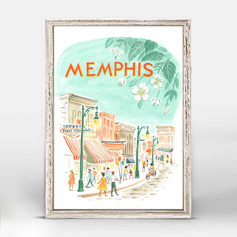 City Pride - Memphis Mini Framed Canvas - GreenBox Art