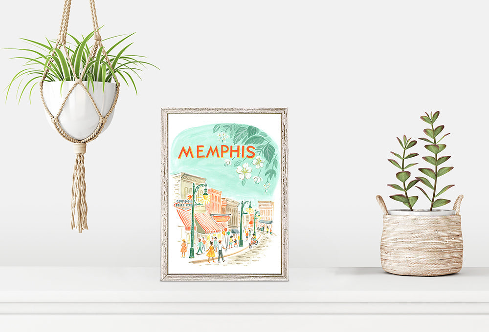 City Pride - Memphis Mini Framed Canvas - GreenBox Art