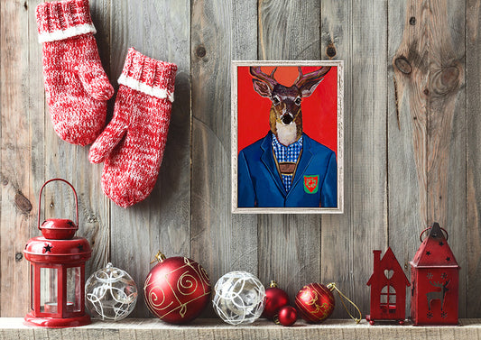 Holiday - Fancy Fauna - Sir Buck Mini Framed Canvas - GreenBox Art