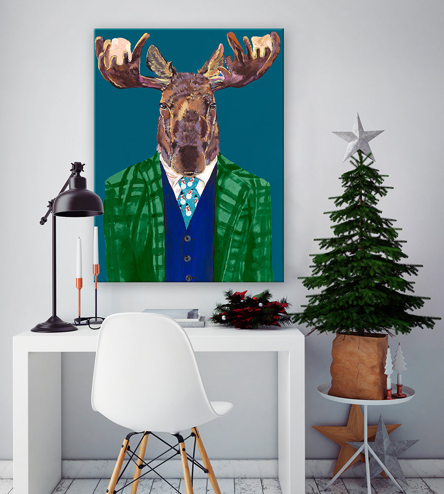 Holiday - Fancy Fauna - Sir Moose Canvas Wall Art - GreenBox Art