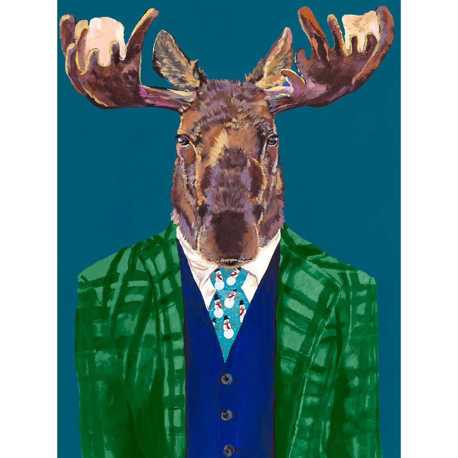 Holiday - Fancy Fauna - Sir Moose Canvas Wall Art - GreenBox Art