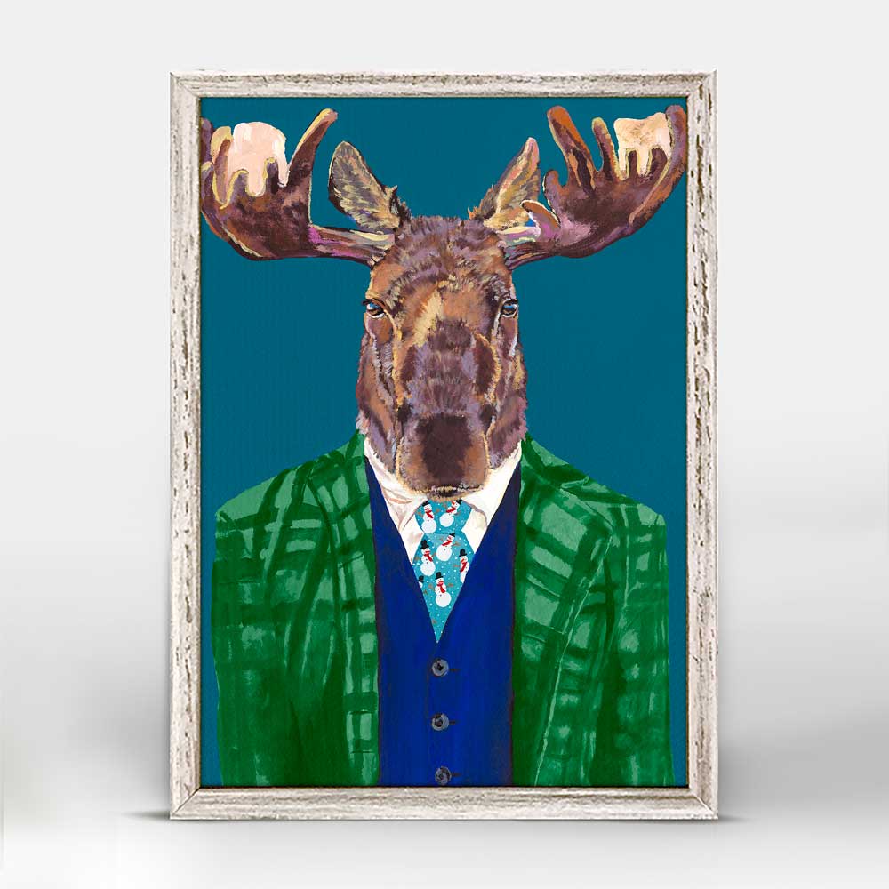 Holiday - Fancy Fauna - Sir Moose Mini Framed Canvas - GreenBox Art