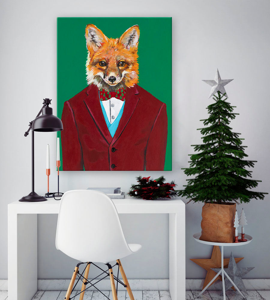 Holiday - Fancy Fauna - Sir Fox Canvas Wall Art - GreenBox Art