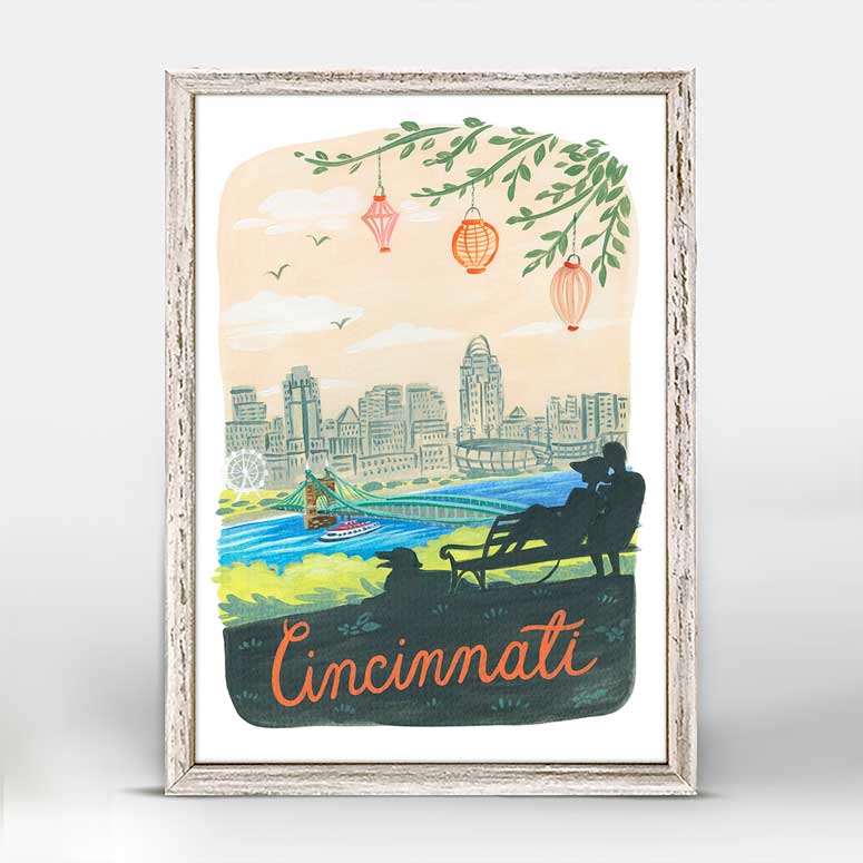 City Pride - Cincinnati Mini Framed Canvas - GreenBox Art