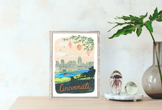 City Pride - Cincinnati Mini Framed Canvas - GreenBox Art