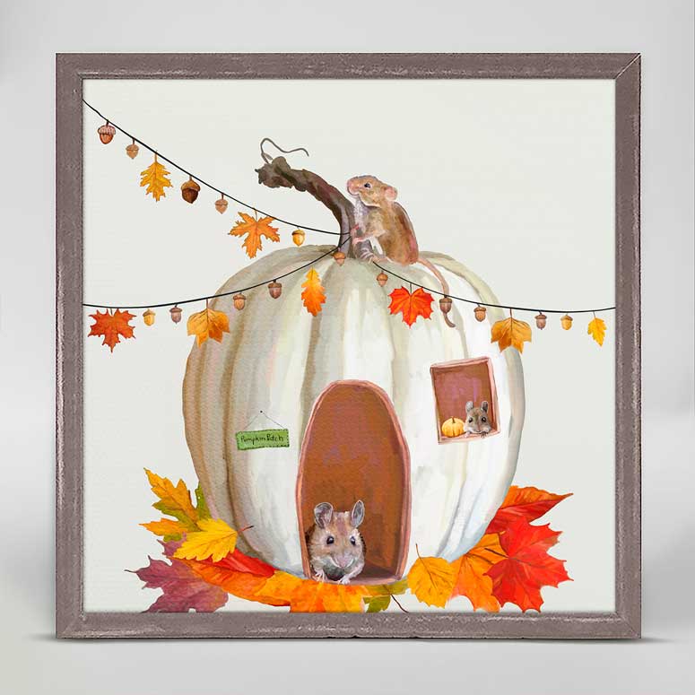 Fall - Mouse House Mini Framed Canvas - GreenBox Art