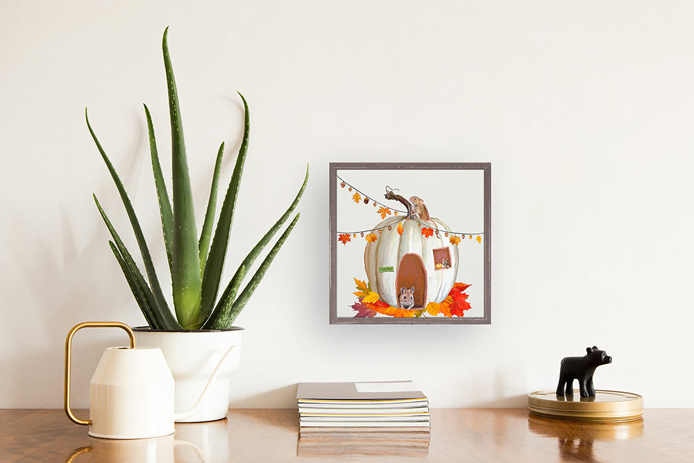 Fall - Mouse House Mini Framed Canvas - GreenBox Art