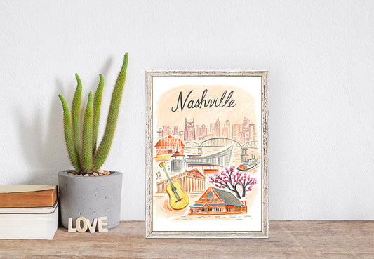 City Pride - Nashville Mini Framed Canvas - GreenBox Art