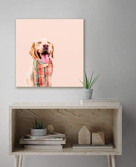 Fall - Dogs Love Scarves Canvas Wall Art - GreenBox Art