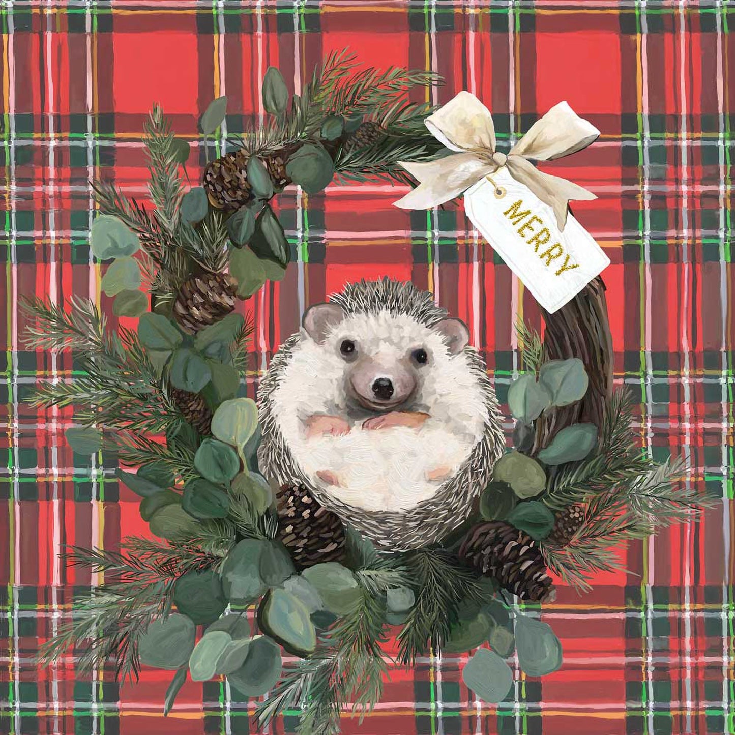 Holiday - A Very Merry Hedgehog Canvas Wall Art