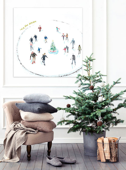 Holiday - Skaters 1 Canvas Wall Art - GreenBox Art