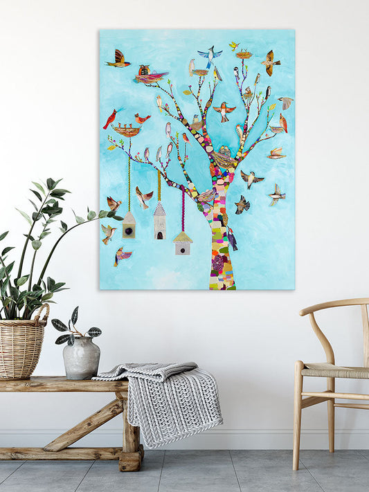Flutter Perch Canvas Wall Art