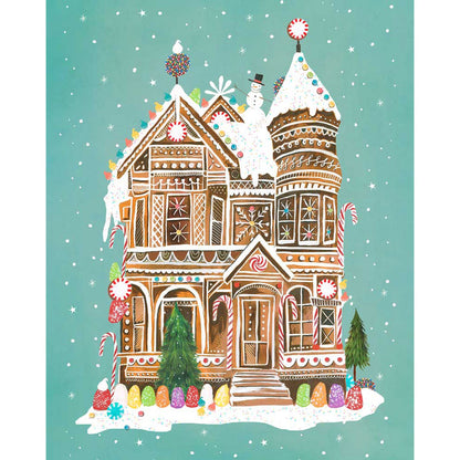 Holiday - Gingerbread House Canvas Wall Art - GreenBox Art