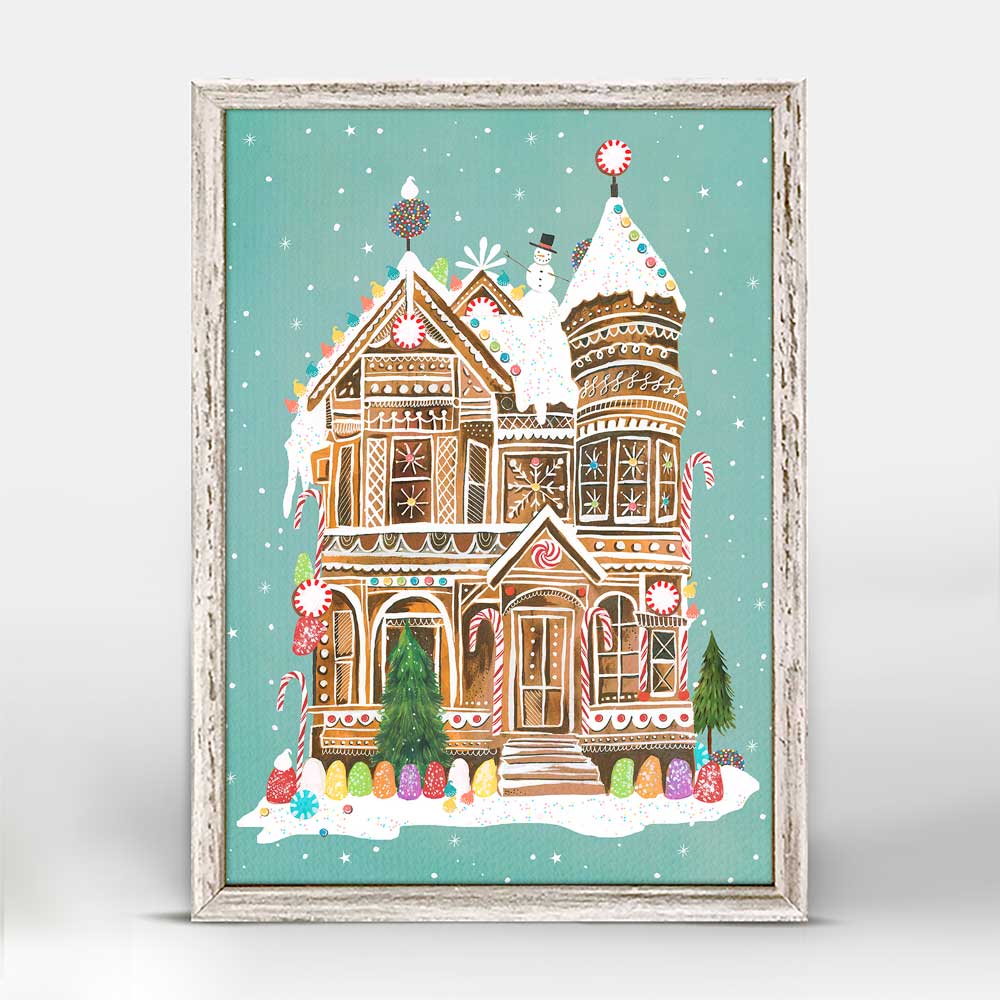 Holiday - Gingerbread House Mini Framed Canvas - GreenBox Art