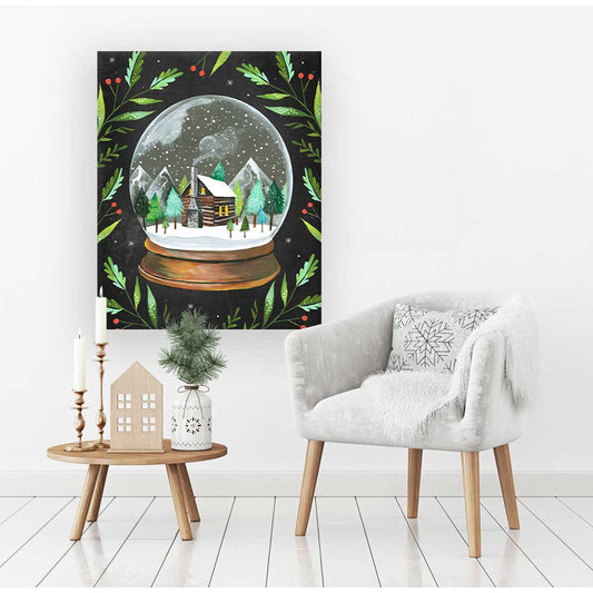 Holiday - Snow Globe Canvas Wall Art - GreenBox Art