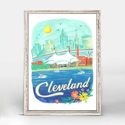 City Pride - Cleveland Mini Framed Canvas - GreenBox Art