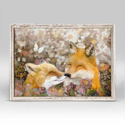 Wildflower Foxes Mini Framed Canvas