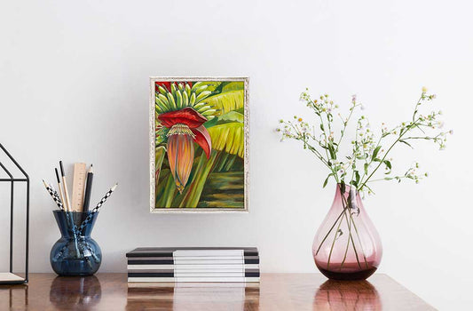 Banana Flower Mini Framed Canvas