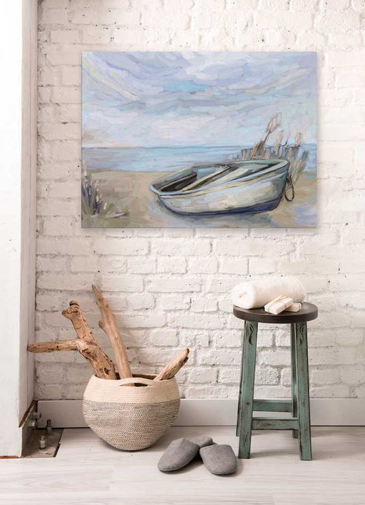 Seaside Boat Canvas Wall Art - GreenBox Art