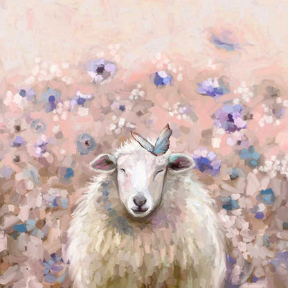 Wildflower Sheep Canvas Wall Art - GreenBox Art