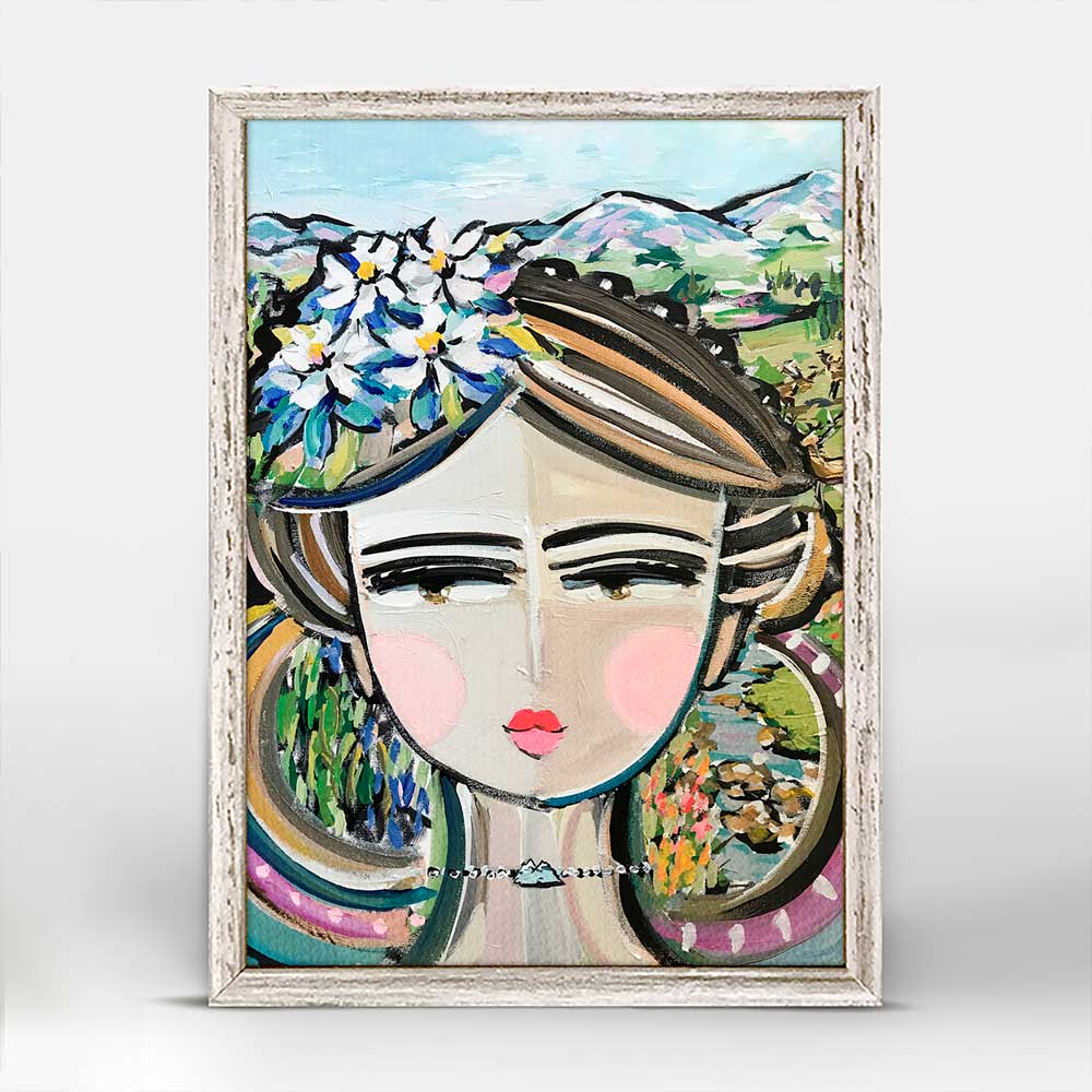 She Is Fierce - Mountain Mini Framed Canvas