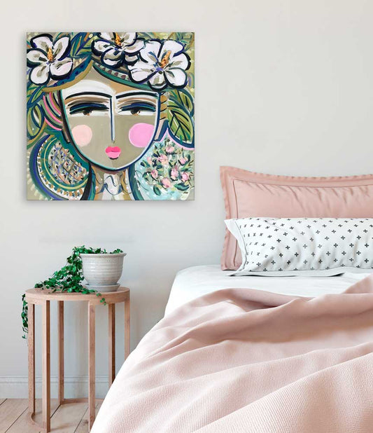 Magnolia Girl Canvas Wall Art