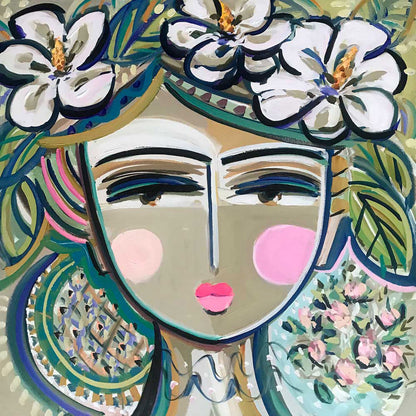 Magnolia Girl Canvas Wall Art