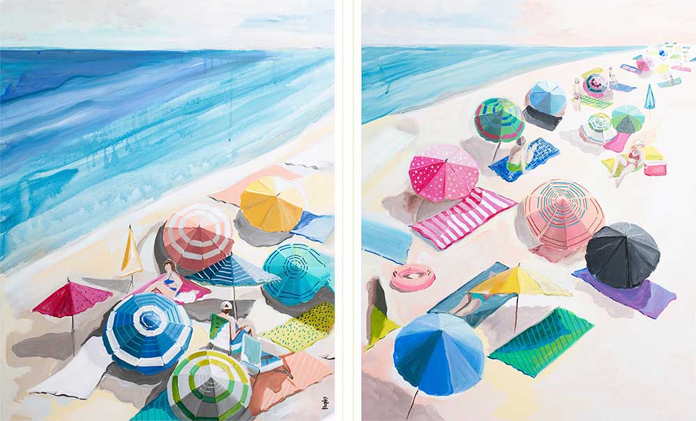 Summertime Sun Diptych Canvas Wall Art - GreenBox Art