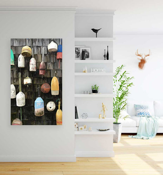 Coastal Buoys Canvas Wall Art - GreenBox Art