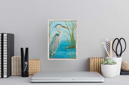 Wetland Blue Heron Mini Framed Canvas
