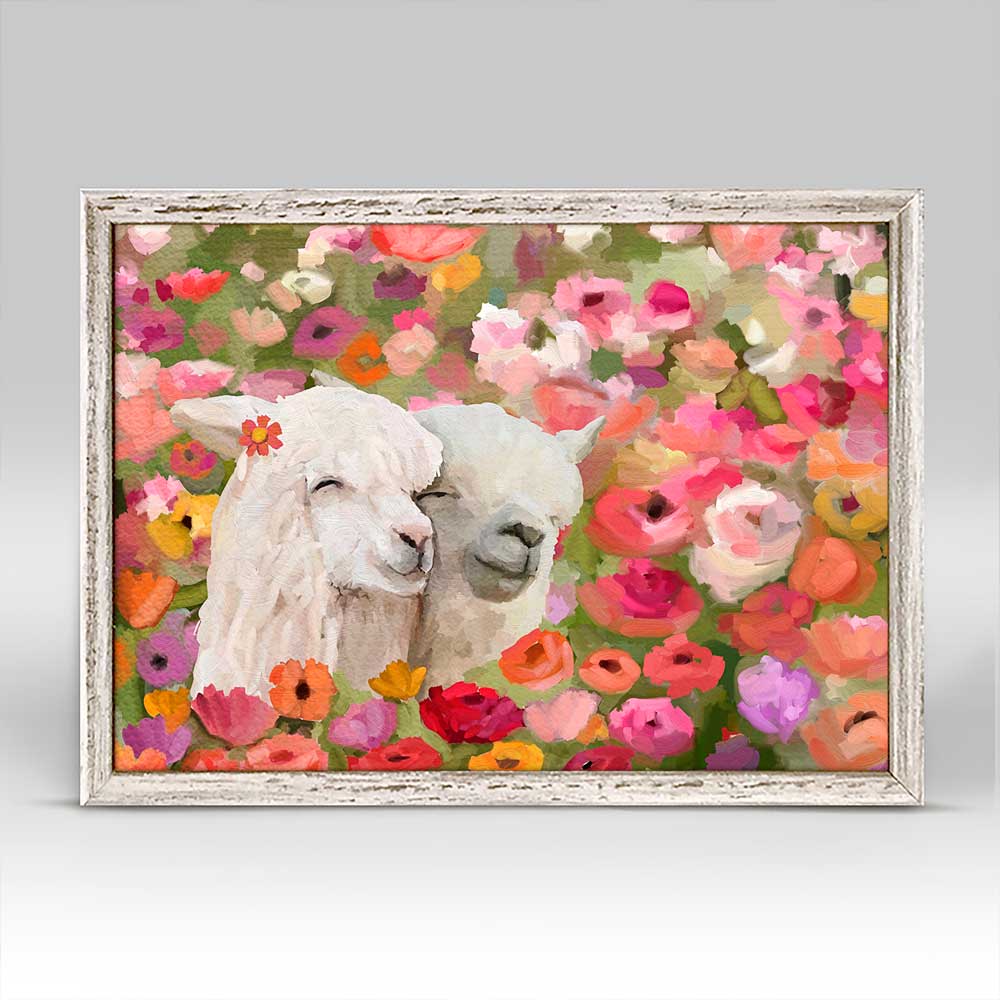 Wildflower Llamas Mini Framed Canvas - GreenBox Art