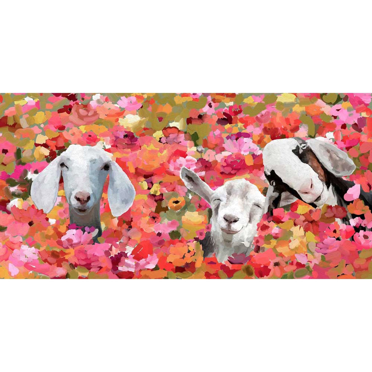 Wildflower Goats Canvas Wall Art