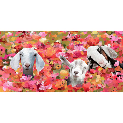 Wildflower Goats Canvas Wall Art