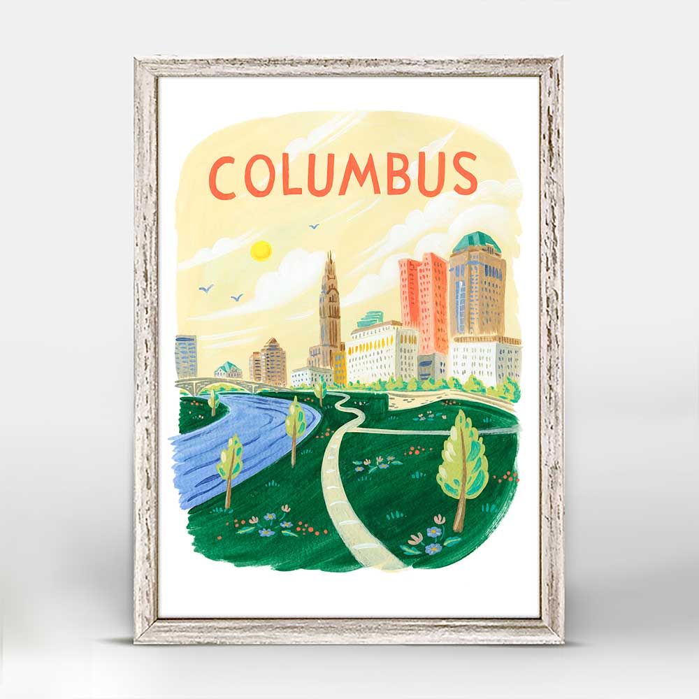 City Pride - Columbus Mini Framed Canvas - GreenBox Art