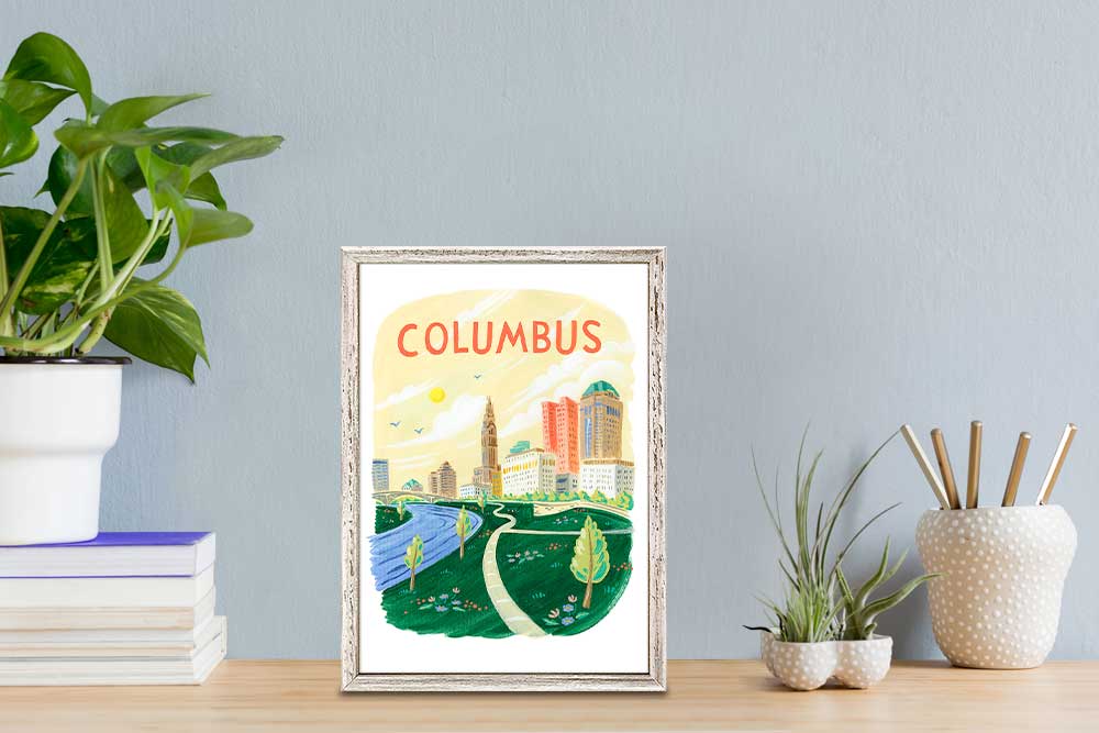 City Pride - Columbus Mini Framed Canvas - GreenBox Art