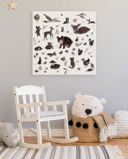 Curious Animals Canvas Wall Art - GreenBox Art