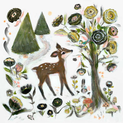 Magical Forest Fawn Canvas Wall Art