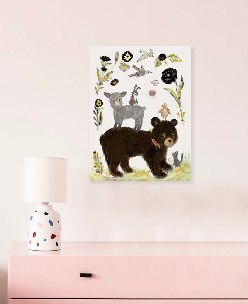 Stacked Animals Canvas Wall Art