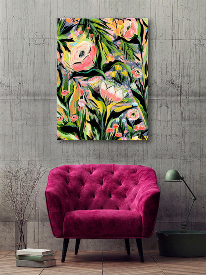 Tropical Floral Canvas Wall Art