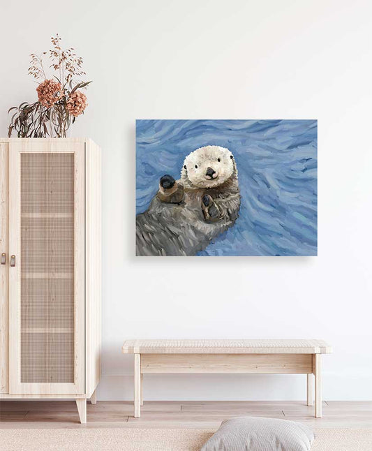 Otter Play 1 Canvas Wall Art - GreenBox Art