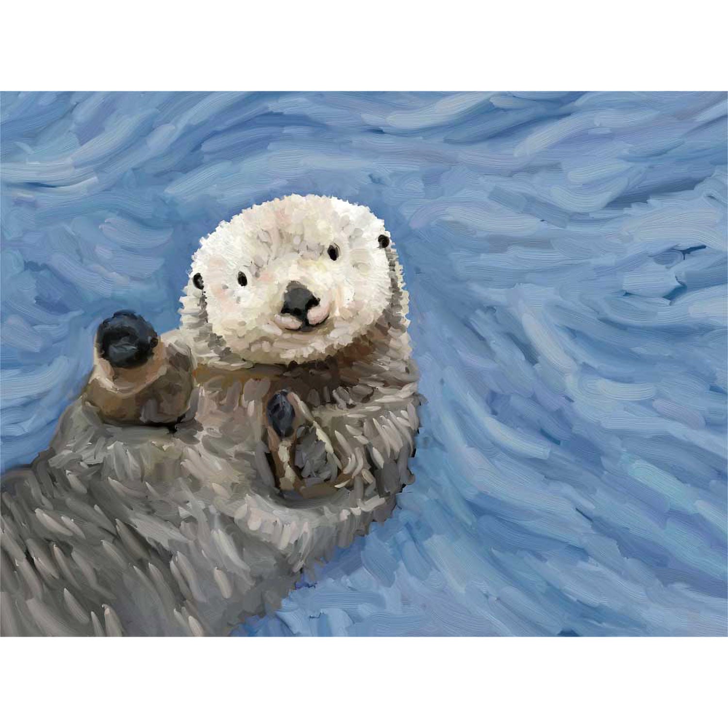 Otter Play 1 Canvas Wall Art - GreenBox Art