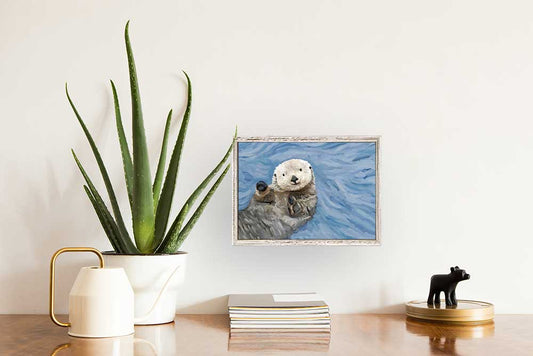 Otter Play 1 Mini Framed Canvas - GreenBox Art