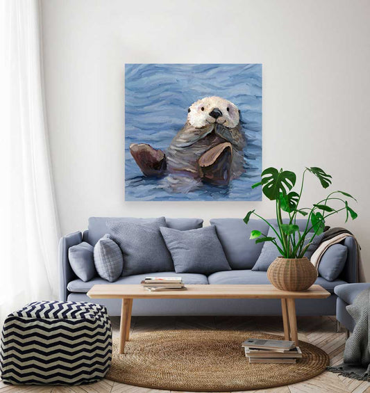 Otter Play 3 Canvas Wall Art - GreenBox Art